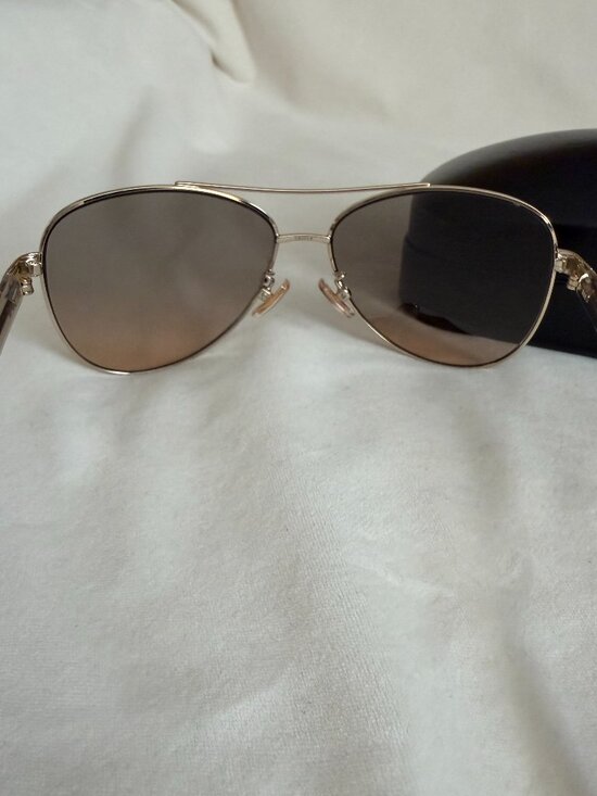 COACH Green Yellow Lens Gold Frame HORSE and CARRIAGE Pilot Sunglasses L1015 main image 11